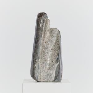 'Obus' abstract stone sculpture by Michel Hoppe, signed