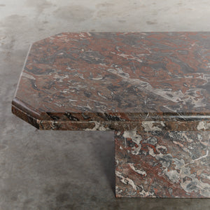 Red and grey marble coffee table