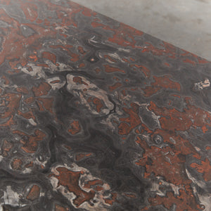 Red and grey marble coffee table
