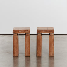Load image into Gallery viewer, Pair of sculptural lime-washed side tables
