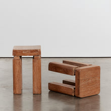 Load image into Gallery viewer, Pair of sculptural lime-washed side tables
