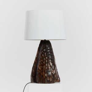 Chiselled brutalist table lamp