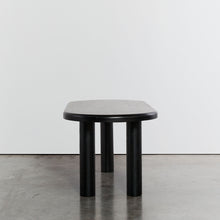 Load image into Gallery viewer, Ebonised dining table with tripod column legs
