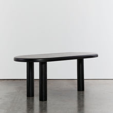 Load image into Gallery viewer, Ebonised dining table with tripod column legs
