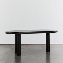 Load image into Gallery viewer, Ebonised dining table with tripod column legs
