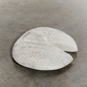 Stippled marble disc sculpture