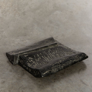 Stone sculpture with folded textile form - Large
