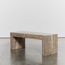 Load image into Gallery viewer, Grey travertine coffee table
