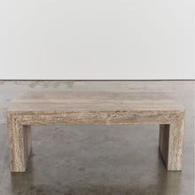 Load image into Gallery viewer, Grey travertine coffee table
