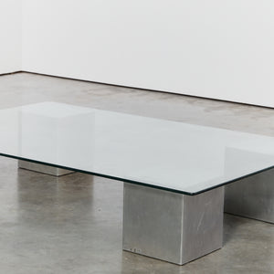 Solid cast aluminium cube table