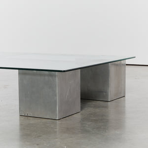 Solid cast aluminium cube table