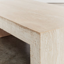 Load image into Gallery viewer, 1970&#39;s Travertine coffee table with contrasting finishes
