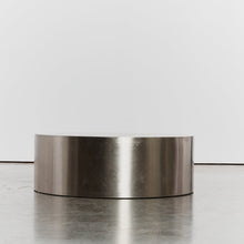 Load image into Gallery viewer, Brushed steel circular plinth - HIRE ONLY

