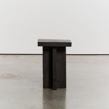 Load image into Gallery viewer, Ebonised wabi-sabi style stool
