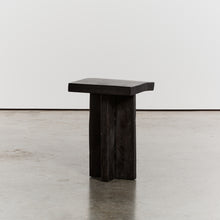 Load image into Gallery viewer, Ebonised wabi-sabi style stool
