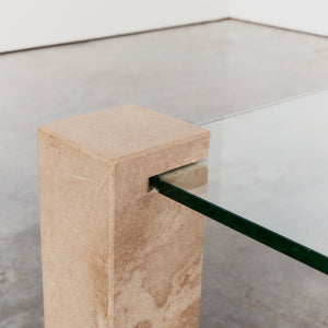 Stone and glass coffee table