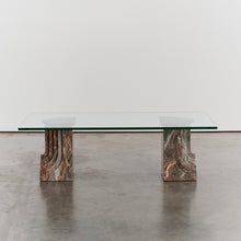 Load image into Gallery viewer, Marble and glass coffee table by Carlo Scarpa
