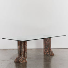 Load image into Gallery viewer, Marble and glass dining table by Carlo Scarpa
