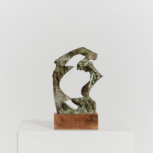 Load image into Gallery viewer, Abstract bronze on wood plinth
