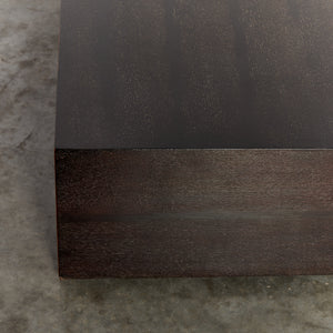 Monolithic coffee table with shadow gap