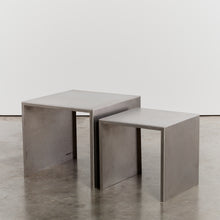 Load image into Gallery viewer, Pair of stainless steel stacking tables
