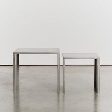 Load image into Gallery viewer, Pair of stainless steel stacking tables
