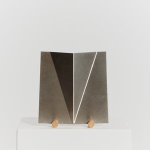 Postmodern brushed steel vase
