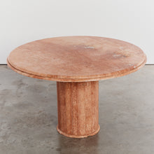 Load image into Gallery viewer, Round stone dining table with faceted base
