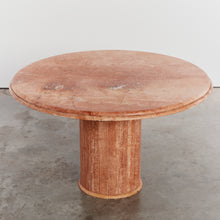 Load image into Gallery viewer, Round stone dining table with faceted base

