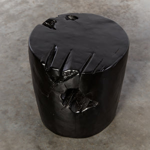 Ebonised Spanish root stool / side table