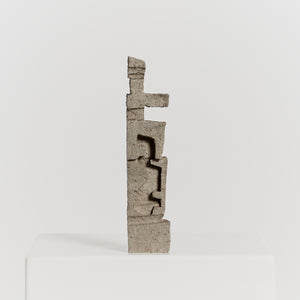 Solid aluminium cubist sculpture - signed