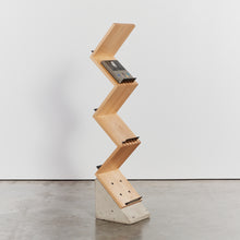 Load image into Gallery viewer, Timber bookshelf on concrete base by Jonas Bohlin
