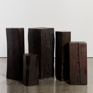 Ebonised organic wood plinth - HIRE ONLY
