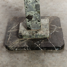 Load image into Gallery viewer, Green marble square based pedestal with grey top - HIRE ONLY
