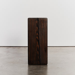 Ebonised straight wood plinth  - HIRE ONLY