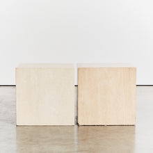 Load image into Gallery viewer, Pair of travertine cube plinth side tables  - HIRE  ONLY
