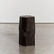 Load image into Gallery viewer, Ebonised organic wood plinth - HIRE ONLY
