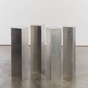 Quartet of aluminium rectangle plinths -  HIRE ONLY