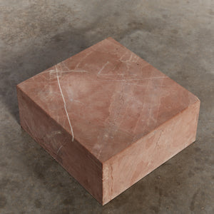 Pink stone block plinth - HIRE ONLY