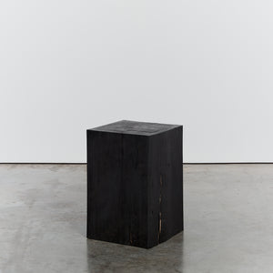 Solid ebonised block plinth - short - HIRE ONLY