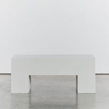 Load image into Gallery viewer, White block gallery bench - HIRE ONLY
