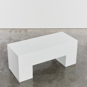 White block gallery bench - HIRE ONLY
