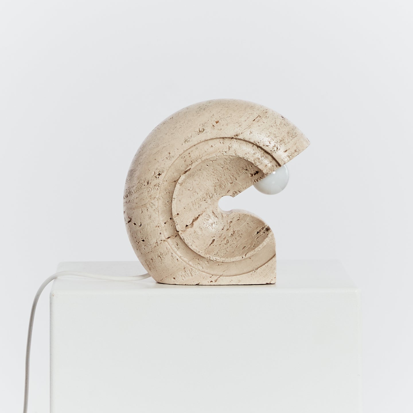 Travertine table lamp by Giuliano Cesari for Sormani