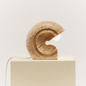 Travertine table lamp by Giuliano Cesari for Sormani