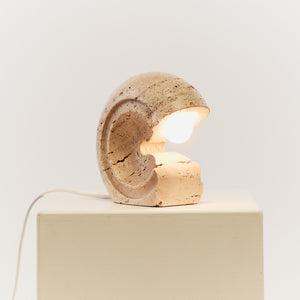 Travertine table lamp by Giuliano Cesari for Sormani