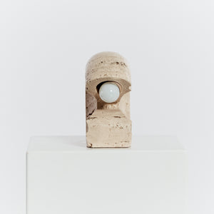 Travertine table lamp by Giuliano Cesari for Sormani