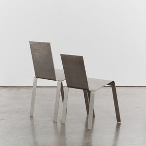 Artist made bent aluminium chair