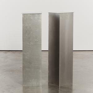 Quartet of aluminium rectangle plinths -  HIRE ONLY