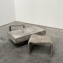 Load and play video in Gallery viewer, Concrete outdoor table and sculptural stools
