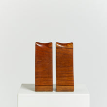 Load image into Gallery viewer, Carved block wood bookends by Martin Hazelwood
